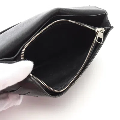 Pre-owned Louis Vuitton Black Noir Leather Long Wallet (bi-fold) ()