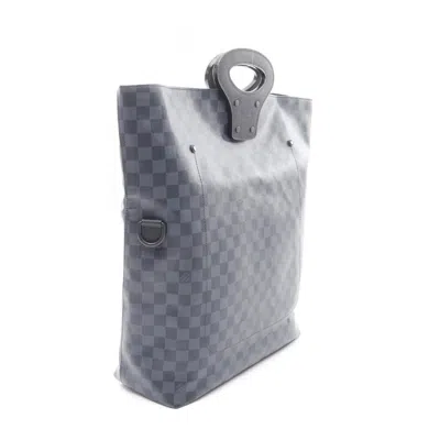 Pre-owned Louis Vuitton Blue Navy Coated Canvas Pvc Leather Tote Bag ()