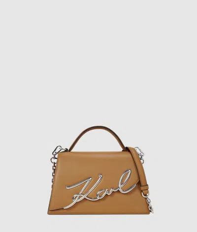 Karl Lagerfeld K/signature Medium Crossbody Bag In Sand