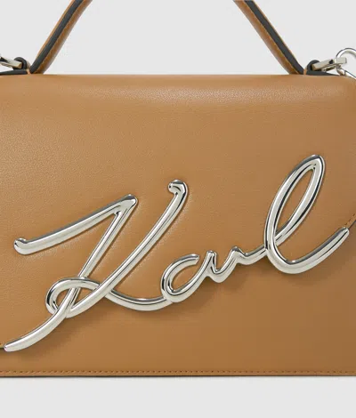 Karl Lagerfeld K/signature Medium Crossbody Bag In Sand