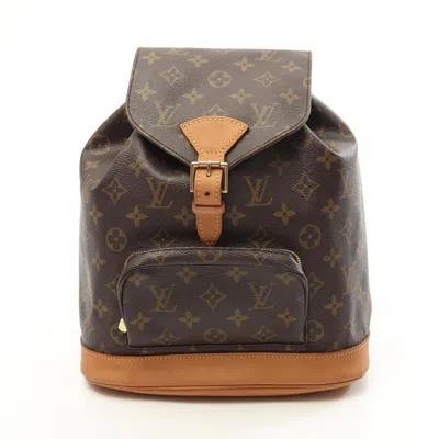 Pre-owned Louis Vuitton Brown Coated Canvas Leather Backpack ()