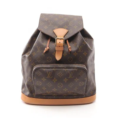 Pre-owned Louis Vuitton Brown Coated Canvas Leather Backpack ()