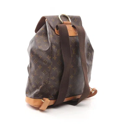 Pre-owned Louis Vuitton Brown Coated Canvas Leather Backpack ()
