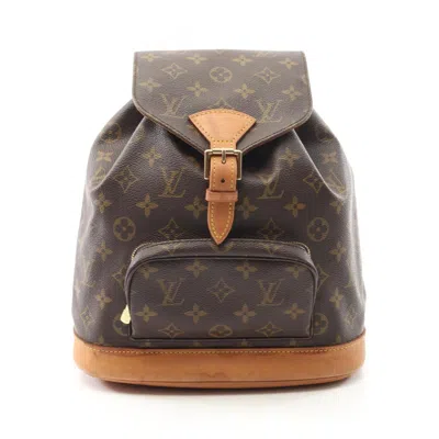 Pre-owned Louis Vuitton Brown Coated Canvas Leather Backpack ()