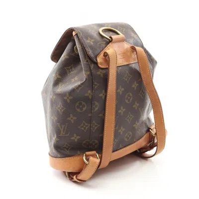 Pre-owned Louis Vuitton Brown Coated Canvas Leather Backpack ()