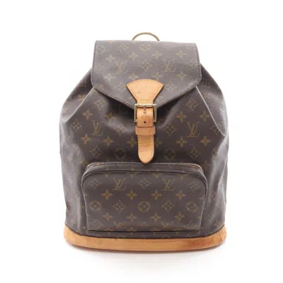 Pre-owned Louis Vuitton Brown Coated Canvas Leather Backpack ()