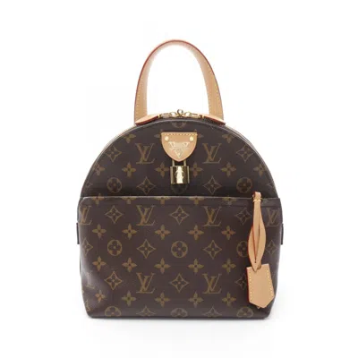 Pre-owned Louis Vuitton Brown Coated Canvas Leather Backpack ()