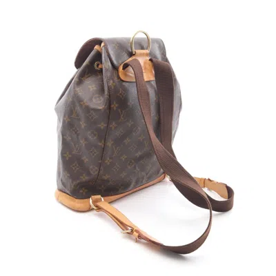 Pre-owned Louis Vuitton Brown Coated Canvas Leather Backpack ()