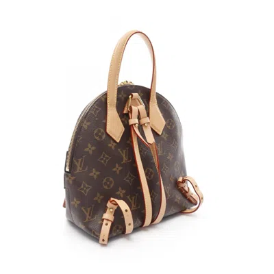 Pre-owned Louis Vuitton Brown Coated Canvas Leather Backpack ()