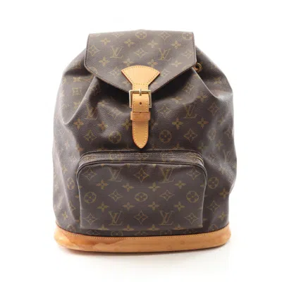 Pre-owned Louis Vuitton Brown Coated Canvas Leather Backpack ()