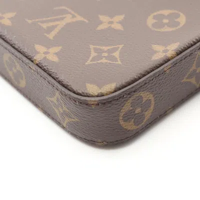 Pre-owned Louis Vuitton Brown Coated Canvas Pvc Leather Pochette Shoulder Bag ()