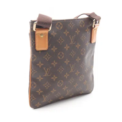 Pre-owned Louis Vuitton Brown Coated Canvas Pvc Leather Pochette Shoulder Bag ()