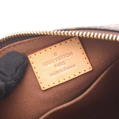 Pre-owned Louis Vuitton Brown Coated Canvas Pvc Leather Pochette Shoulder Bag ()