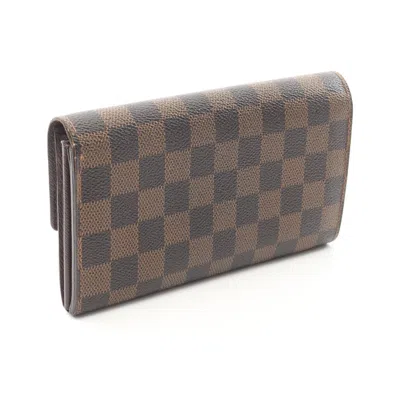 Pre-owned Louis Vuitton Brown Damier Canvas Coated Canvas Long Wallet (bi-fold) ()