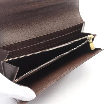 Pre-owned Louis Vuitton Brown Damier Canvas Coated Canvas Long Wallet (bi-fold) ()