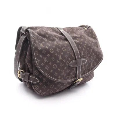 Pre-owned Louis Vuitton Brown Ebene Canvas Monogram Mini Leather Shoulder Bag ()
