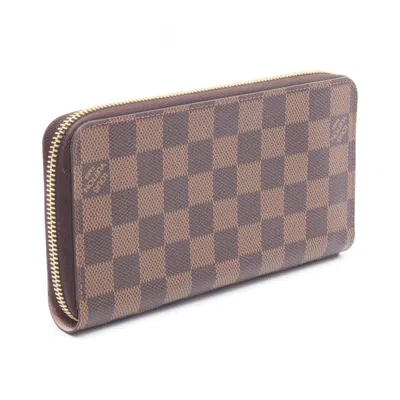 Pre-owned Louis Vuitton Brown Ebene Pvc Damier Canvas Long Wallet (bi-fold) ()