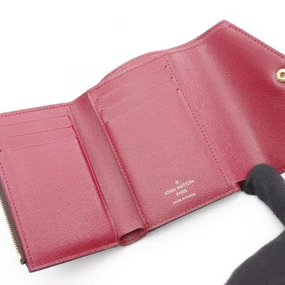 Pre-owned Louis Vuitton Brown Fuchsia Pink Monogram Pvc Leather Wallet (tri-fold) () In Multi
