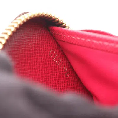 Pre-owned Louis Vuitton Brown Fuchsia Pink Pvc Coated Canvas Leather Long Wallet (bi-fold) () In Multi