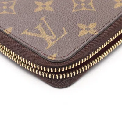 Pre-owned Louis Vuitton Brown Fuchsia Pink Pvc Coated Canvas Leather Long Wallet (bi-fold) () In Multi