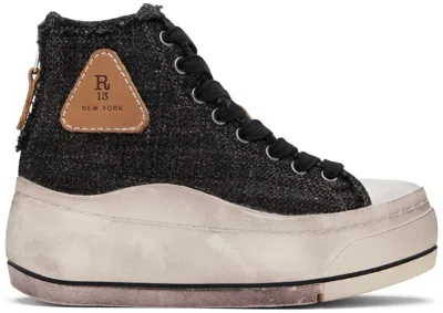 R13 Gray Kurt High Top Sneakers In Gray