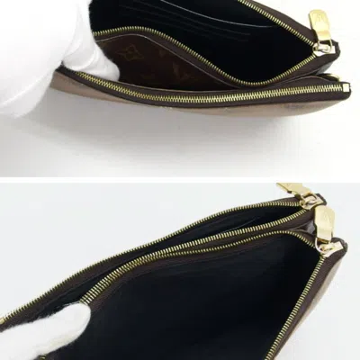 Pre-owned Louis Vuitton Brown Monogram Reverse Monogram Reverse Leather Pochette Shoulder Bag ()