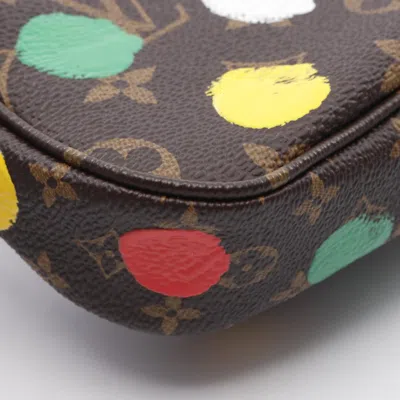 Pre-owned Louis Vuitton Brown Multi-color Monogram Pvc Coated Canvas Leather Pochette Shoulder Bag ()