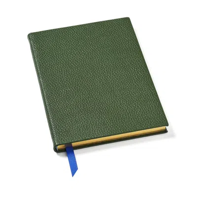 Aspinal Of London A5 Leather Bound Notebook In Green