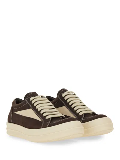 Rick Owens Low-top Sneakers Contrast Stitching In Blue