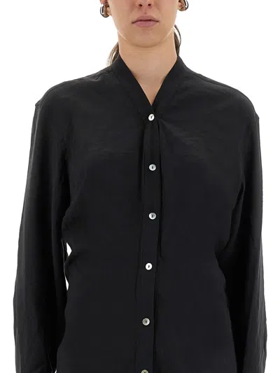 Studio Nicholson Long Sleeve Midi Length Dress In Black
