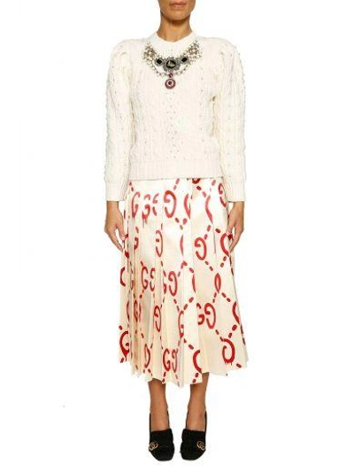 Shop Gucci 'ghost' Skirt In Avorio