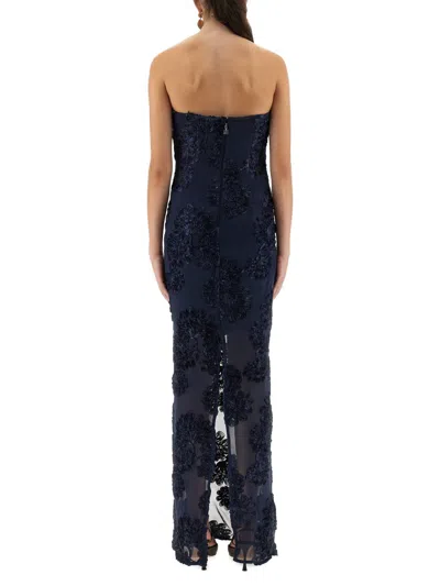 Rotate Birger Christensen 3d Mesh Long Dress In Black