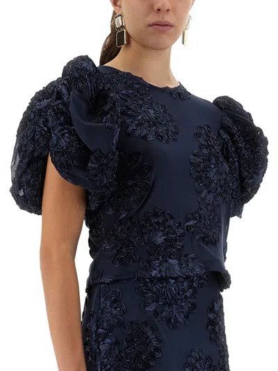 Rotate Birger Christensen 3d Mesh Tops. In Blue