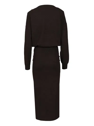 P.a.r.o.s.h Abito Midi In Maglia Dresses Brown In Black