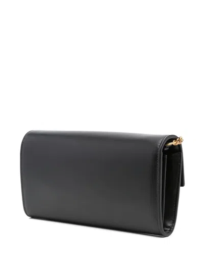 Balmain B-buzz Calfskin Leather Wallet On A Chain In Black