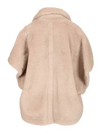 Max Mara Alpaca And Wool Teddy Cape Scarves And Foulards Beige In Neutral