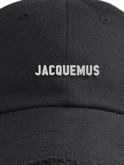 Jacquemus Artichoke Cap With Fringed Hem And Ear Flaps In Black