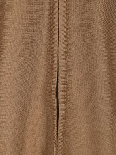 Max Mara Aster Wool Cardigan Drawstrings On Sleeves Knitwear Brown In Brown