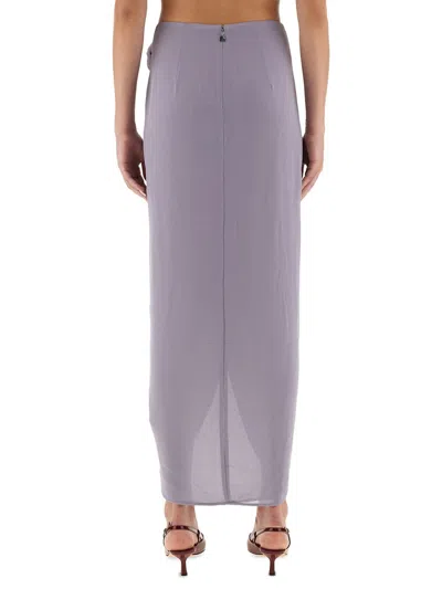 Rotate Birger Christensen Asymmetrical Skirt With Dictation In Purple