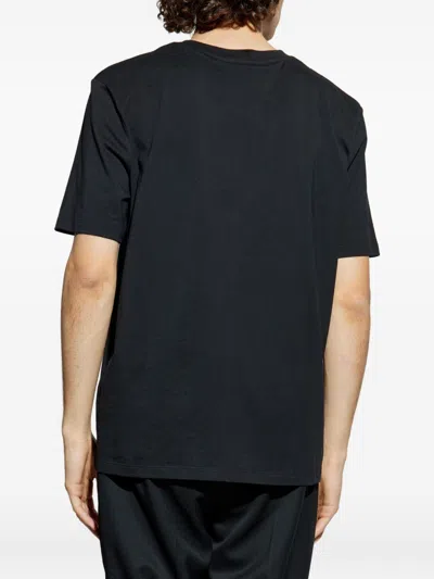Balmain Graphic Chain Motif Black T-shirt With Short Sleeves In Black