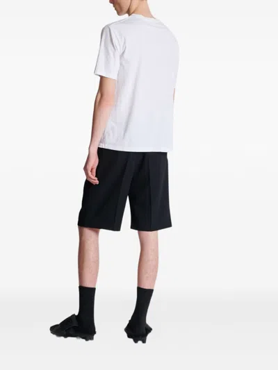 Balmain Crew Neck T-shirt With Bold Logo Detailing In White