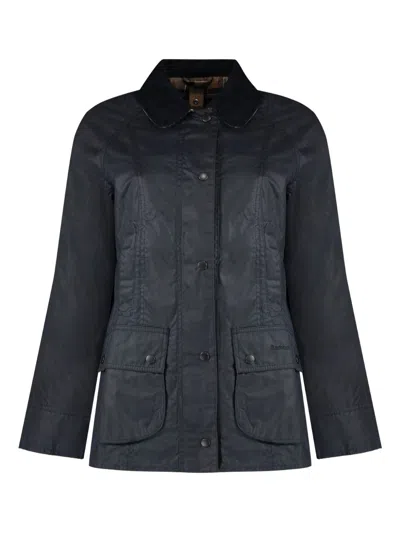 Barbour Collared Button-up Corduroy Jacket In Blue
