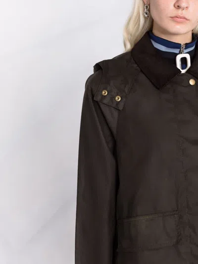 Barbour Coats Green In Brown