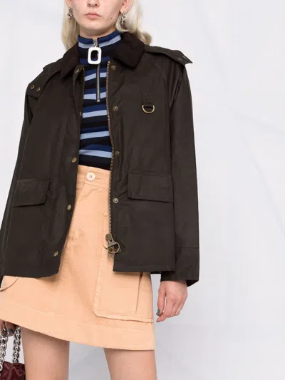 Barbour Coats Green In Brown
