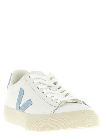 Veja Campo Low-top Leather Sneakers In Blue