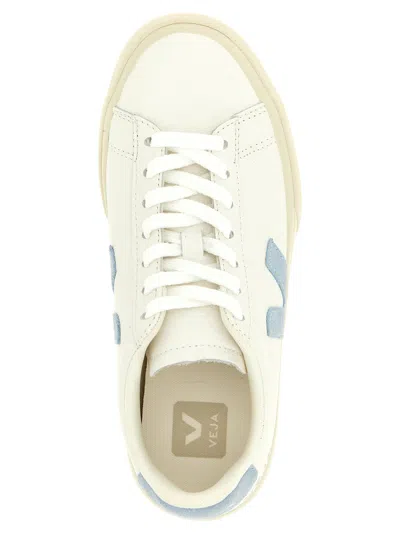 Veja Campo Low-top Leather Sneakers In Blue