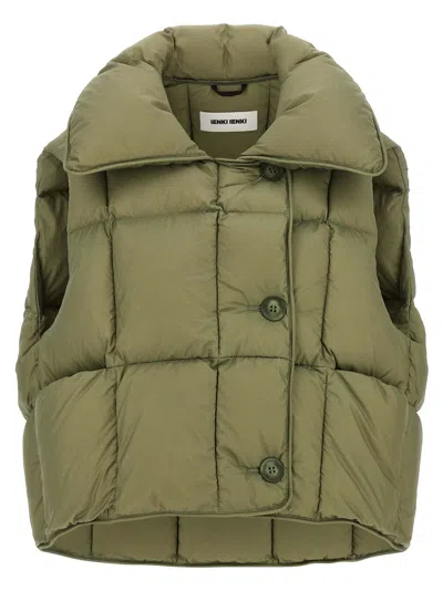 Ienki Ienki Cozy Cloud Quilted Pillow-collar Vest In Green
