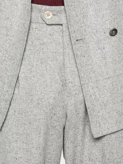 Brunello Cucinelli Men Wool And Silk Double-breasted Suit In White