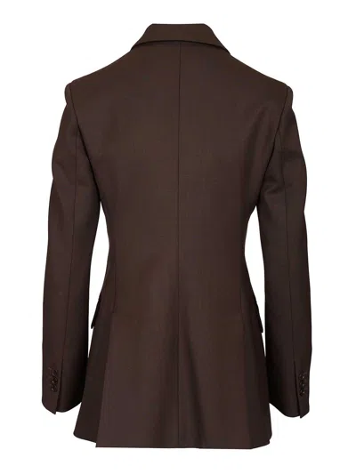 P.a.r.o.s.h Peak-lapel Double-breasted Blazer In Brown