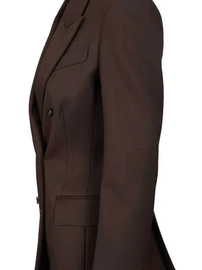 P.a.r.o.s.h Peak-lapel Double-breasted Blazer In Brown